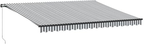 vidaXL Markise Manuell Anthrazit und Weiß 450x350 cm, Markisen, Markise ausfahrbar, Gelenkarmmarkisen, Markise einziehbar, Gelenkarmmarkise