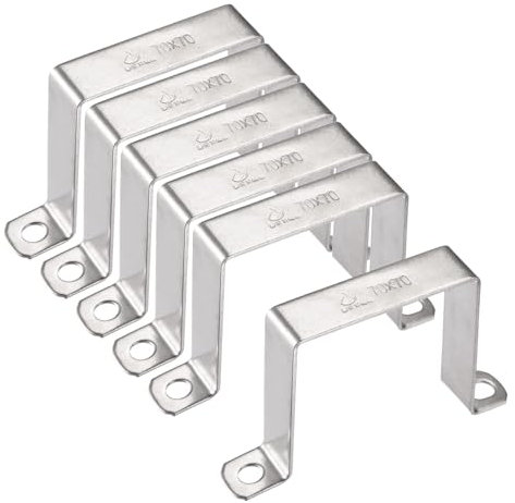 TA-VIGOR 6 staffe per connettori a forma di U, 70 mm x 70 mm, in acciaio inossidabile, morsetti per condotti resistenti per porta chiusa, puntone di fissaggio per tubi