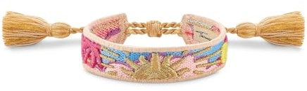 THOMAS SABO Damen Gewebtes Armband mit Sonne, Palme und Kaktus Polyester ACC0046-302-7