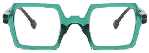 KOOSUFA Stylische Quadratische Blaulichtfilter Brille Damen Herren Bunte Brillengestelle Mode Computerbrille Federscharnier Brillenfassung ohne Stärke Durchsichtig Grün