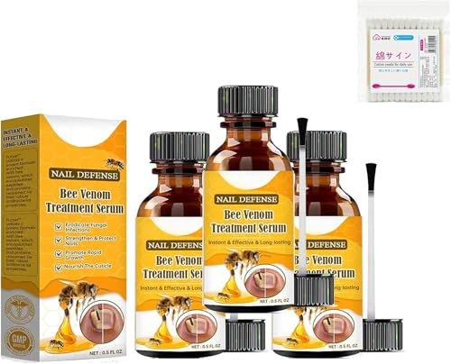 Yanobia Nail Defense Bee Venom Treatment Serum, 3Pcs, Nail Serum, Nail Treatment Serum, Strengthening and Repairing Damaged Nails