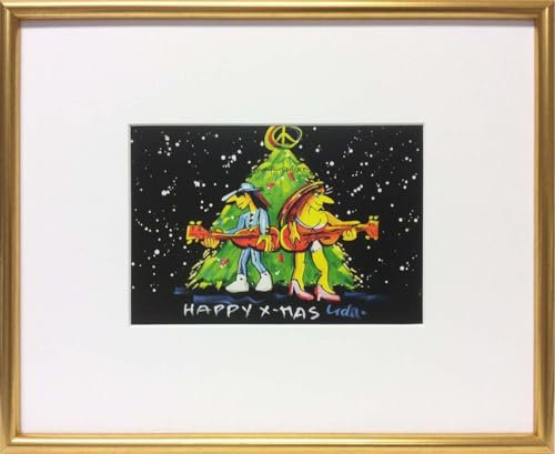 Kunstverlag Christoph Falk Happy Xmas-Goldrahmen - Udo Lindenberg Bild