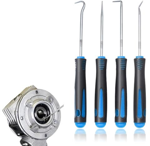 4-Teiliges Mini Pick und Haken Set, Universal Nadel Haken, Dichtung Demontage Werkzeug zum Entfernen von Schläuchen, Öl-Ringe und Dichtungen