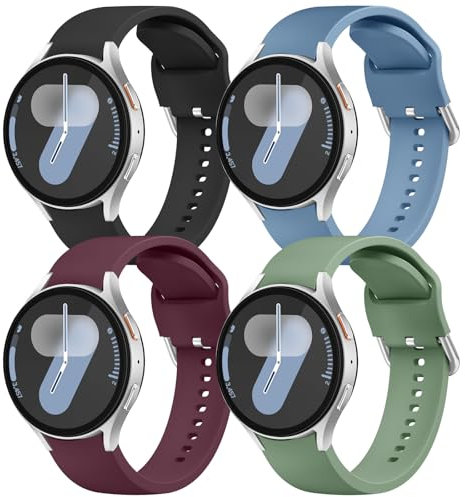 Meliya 4 Correas para Samsung Galaxy Watch 7/4/5/6/6 Classic/5 Pro, 20mm Silicona Pulsera para 40mm/44mm/47mm/43mm/45mm
