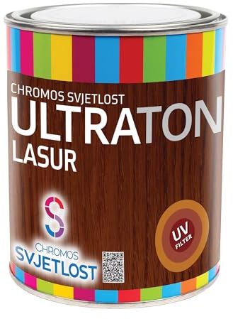 Chromos Svjetlost ULTRATON Lasur Wood Stain – Long-Lasting Exterior & Interior Wood Finish with UV Filter, Breathable, Weather-Resistant, Solvent-Based, (10 Green, 0.75 L)