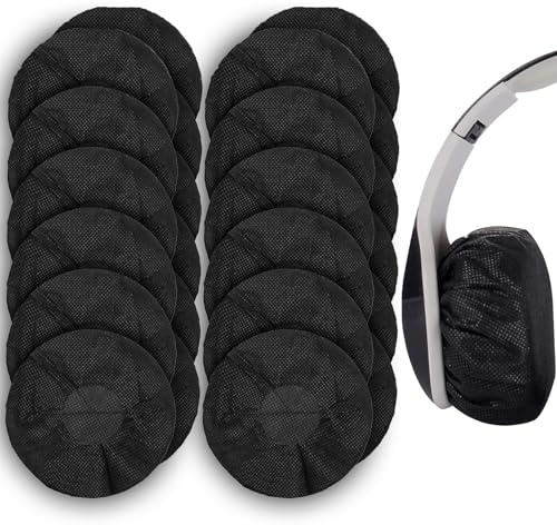 PESLNG 200 Pezzi Copertura Usa e Getta per Cuffie, Nera, Elastico ed Estensibile, Protezione Igienica per Cuffie (8-13CM), Ideale per Casa, Sport e Ufficio