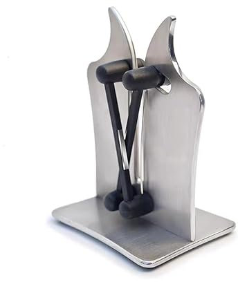 Knife Sharpener Manual Knife Sharpener Household Fixed Angle V Shaped Knife Sharpener Kitchen Knife Sharpening Tool Silver