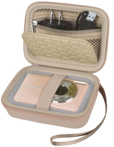 Digitalkameratasche für VOXPAN Digitalkamera für Anfänger, 8X Digital Zoom HD Digitalkamera Fotoapparat 21 MP 1080P HD 2,7 Zoll Foto Kompaktkamera, nur kleine Aufbewahrungsbox (Dunkelbeige)