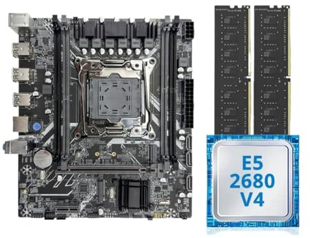 JGHFReW X99 Gaming Motherboard Bundle With Xeon E5 2680 V4 Processor And 16GB DDR4 2133MHz Dual Channel ECC RAM M.2 NVME Compatible With Desktop PC