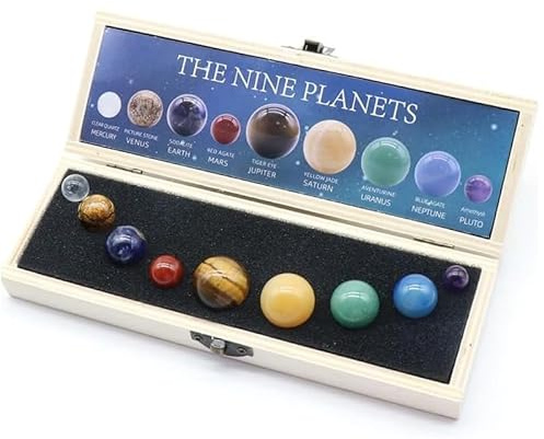 TENET - Solarsystem-Set, 9 Planeten, Dekoration, Edelsteine Kugel, Universum, Modell Chakra, Heilung