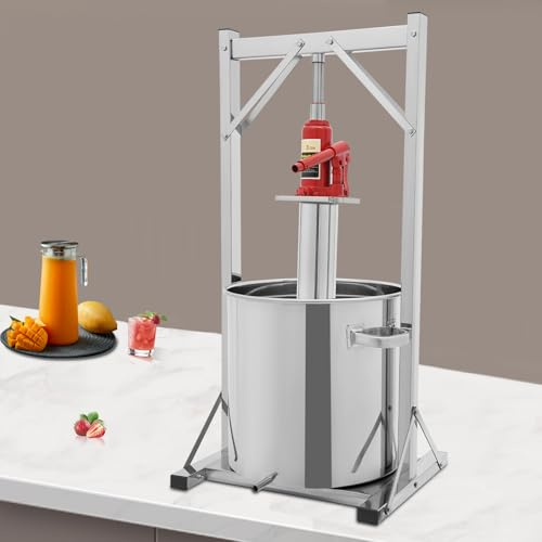 ROMYIX 36L Obst Weinpresse Edelstahl Apfelwein Presse mit Hydraulik für Apfelwein, Weinherstellung Zubehör und Ausrüstung