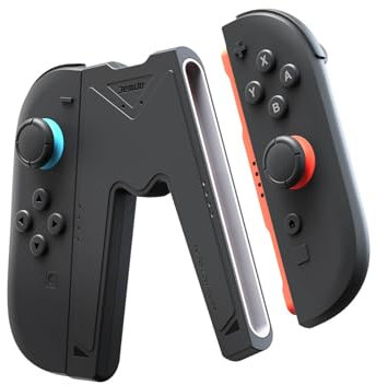 JEMDO Magnetic Joy con Charger Grip Compatible with Nintendo Switch 2 Only – LED Charging Grip for Switch 2 Joy con, USB-A to Type-C Charging Cable included - Black