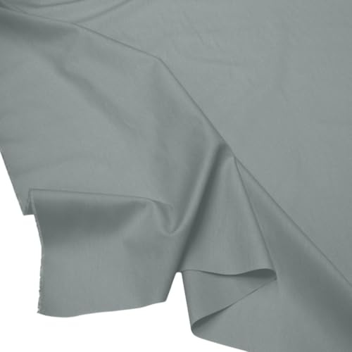 TOLKO mittelschwerer Stretch Baumwollstoff Meterware für Hose Jacke Rock Kleid Bezug Vorhang Polsterung | 135cm breit | Baumwolle Meterware Dekostoff Stoffe zum Nähen (Grau)