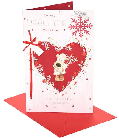Boofle | Christmas Card for Daughter | Cute Design | With Envelope | Xmas Presents | Greeting Card | Her/Girls/Women | 25.4 x 16.5cm
