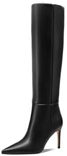 QUEEN HELENA Stivali Alti al Ginocchio con Tacco a Spillo Casual Eleganti Donna K3977 (Nero, Sistema Taglie Calzature EU, Adulto, Donna, Numero, Media, 38)