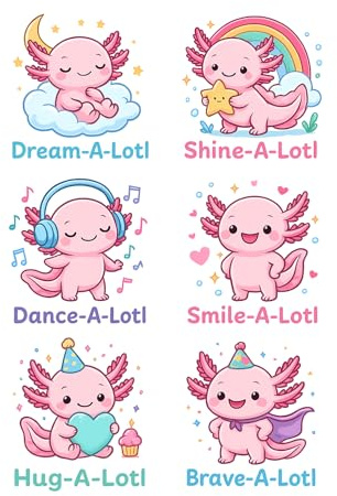 DTF Transfers for T-Shirts - Gang Sheet - Ready to Press Heat Transfers - Washable Iron-On Decals for Women Men Clothing, Hats, Bags & DIY Crafts (Cute Salamander)