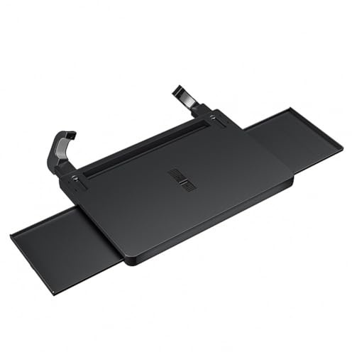 Gettimore Steering Wheel Tray for Car, Portable Laptop Table with Foldable Design, Non-Slip Multifunctional In-Car Dining Table for Food and Drink Holder, 40 x 30 x 3 cm, Black
