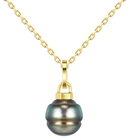 Atopearl Geschenke für Frauen 9-10MM Tahitianische Perlen Schmuck Jahrestag Geschenk für Sie Frauen MaMa Tochter Freundin Geburtstags Weihnachten Valentinstag