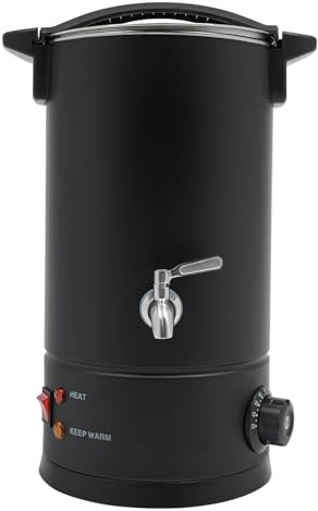 Wulimasun Fondeur de Cire Bougie,Fondoir Cire Bougie Electrique Acier Inoxydable Bricolage Machine a Cire Température Réglable avec Poignée,Pour Faire Fondre Toutes Sortes Cires (Noir(B), 10L)