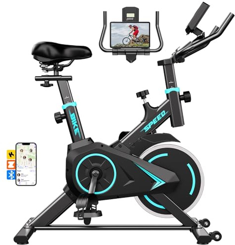 TENBOOM Exercise Bike for Home Gym, Silent 0-100% Level Resistance