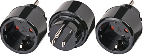 3 Stück Brennenstuhl Reisestecker/-adapter Schutzkontakt für USA, Japan schwarz, 1508550 (3, Adapter Japan & USA)