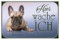 Schatzmix wache Ich Französische Bulldogge Hund Metallschild Wanddeko 20x30 cm tin Sign Blechschild, Blech, Mehrfarbig