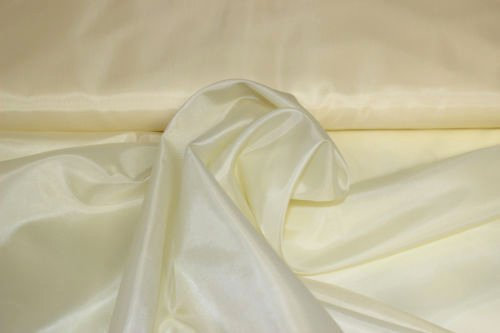 Stoff-Kollektion - Futterstoff Stoff Meterware aus Polyester - Leicht glänzender Innenfutterstoff, doppelseitig & 150cm breit – Ideal zum Nähen, für Bekleidung, als Dekostoff etc. - Creme