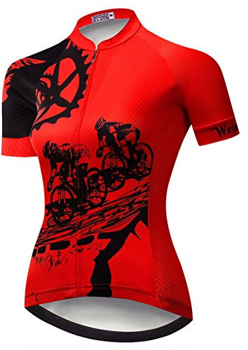Radtrikot Frauen Mountain Bike Trikot Shirts Kurzarm Rennrad Kleidung MTB Tops Sommer Sommer Kleidung Rot Fahren Größe XXL