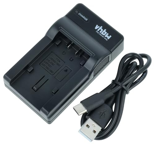 vhbw USB Ladegerät kompatibel mit Panasonic HC-V720, HC-V720M, HC-V720GK, HC-V520MGK Kamera Camcorder/Akku - Ladeschale, Ladeanzeige, 4,2 V