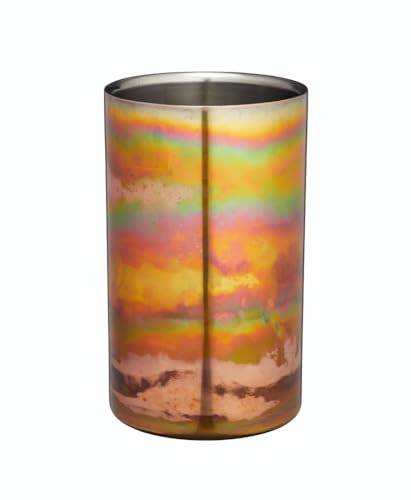BarCraft Double-Walled Stainless Steel Wine Bottle Cooler, 12 x 20 cm (4.5 x 8) - Iridescent Copper-Effect Finish