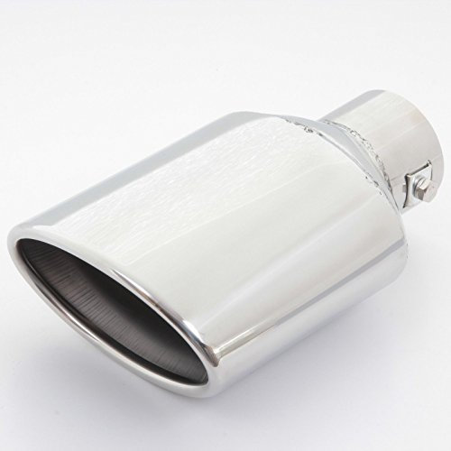 phil trade massiv Chrom Endrohr 125mm schräg OVAL Auspuff Blende Endtopf UNIVERSAL (H021)