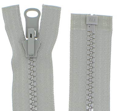 zipworld Wende - Reißverschluss Kunststoff Zähne teilbar 5-6mm WPZ hellgrau - 310 (35cm)