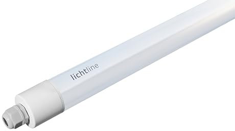 lichtline LED-Feuchtraumleuchte IndustryLUX TUBOLA 1500 K3 811595300022, 150 cm, neutral- bis kaltweiß 4000K/5000K/6500K, IP65, 28W, 4.200 lm, Weiß