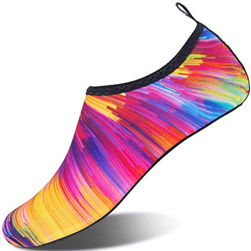 Water Shoes Womens Mens Kids Aqua Shoes Beach Surf Diving Swim Barefoot Skin Shoes Quick Drying Lightweight Durable Rubber Sole, Xuancai, 5/6 UK