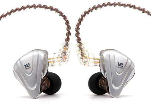 LINSOUL KZ ZSX 5BA+1DD 6 Treiber Hybrid In-Ear HiFi-Kopfhörer mit zinklegierter Frontplatte und 0,75 mm, 2-Pin abnehmbarem Kabel für Audiophile Musiker (Mit Mic, Schwarz)