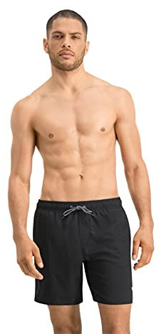 PUMA Herren Mittellange Badehose Â€“ Sichtbarer Kordelzug Badebekleidung, Schwarz, M EU
