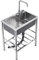 HomeLava Mobile Spüle Spülbecken Hochwertiger 304 Edelstahl Küchenspüle 1 Becken 65 x 45 x 80 cm Spülschrank Campingküche Multifunktions Waschtisch mit Ständer