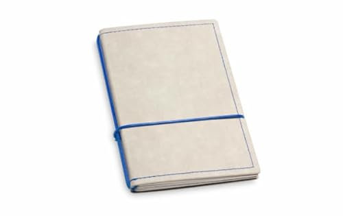 X17 Notizbuch A6, grau + blau; Vegan! aus Deutsches Zellulose-Material. Austauschbare Notizhefte (blanko, kariert) mit Doppeltasche, Made in Germany