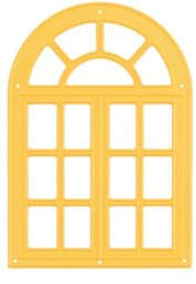 Nellie's Choice SD180 Stanzschablone Fenster-6,8 x 9,7 cm-Stück-Stanzform-Karten Basteln-Bastel Scrapbooking, Weihnachten und DIY-Scrapbook Zubehör, Papier, Gelb, 68x97mm