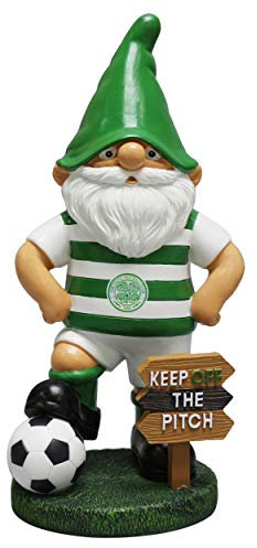 FOCO Celtic FC Football Scottish League Keep Off The Pitch Garden Gnome Ornament Indoor/Outdoor