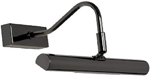 Mirror Black Chrome Vintage Retro Picture & Mirror Light | Adjustable Head | 285mm Width | Rectangular Back Plate | 2 x G9 Lamps Required (Not Included)