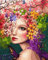 LukFun DIY Ölgemälde Malen nach Zahlen Kits für Erwachsene, Malen nach Zahlen, Bunte Schmetterlinge & Beauty Lady Craft auf Leinwand 40x50cm (Blumenmädchen, Ohne Rahmen)