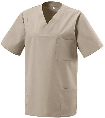 EXNER Medizinischer Schlupf-Kasack, OP-Kasack, Unisex, für Krankenpflege, Altenpflege, Farbe Sand, Größe 5XL
