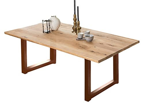 LaNatura Tables&Co Tisch 220x100 Wildeiche Natur Metall Braun