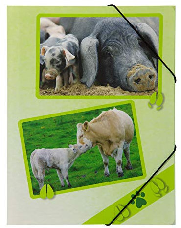 PAGNA 21612-15 Gummizugmappe A4 PP Bauernhoftiere 3 Einschlagklappen