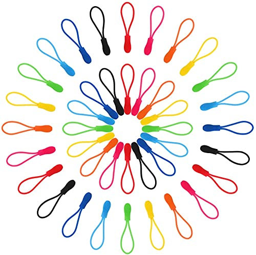 Reißverschluss Tag,Zipp Puller,40 Stück Zipper Pulls Reißverschluss Verlängerung Reißverschluss Tag Ersatz, 8 Farben