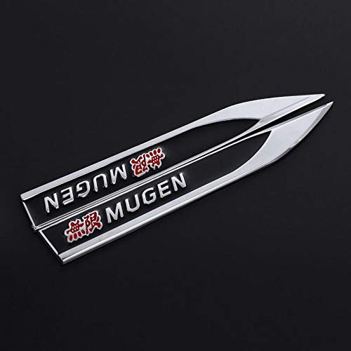 1 Paar 3D-Auto-Aufkleber aus Metall für Honda Mugen Accord Civic Crv City Jazz Hrv Civic 2011 (Mugen Stickers2)