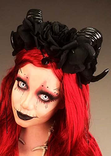 Struts Womens Deluxe Voodoo Priestess Black Ram Horn Headpiece