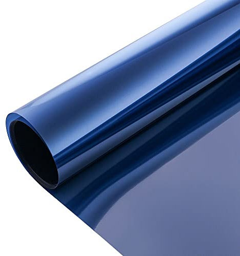 PSSC Window Film Reflective One Way Glass Privacy Solar Tint Self-Adhesive Dark Blue 2m x 610mm