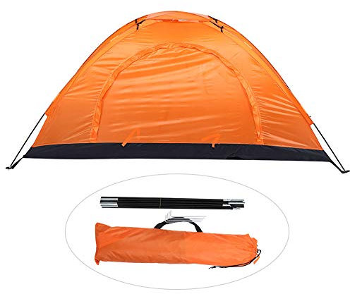 Wanderzelt 1-Personen-Campingzelt Wasserdichtes EIN-Personen-Zelt Tragbare Rucksackzelte Leichte Campingzelte oder Strand-Motorrad-Bergsteigen-Reisen[Orange]